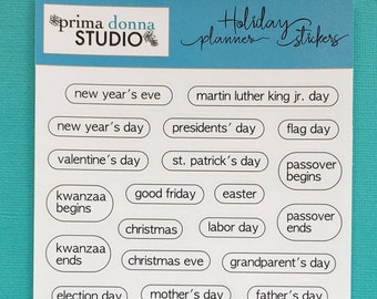 Holidays Planner Stickers, Kiss Cut Sticker Sheet