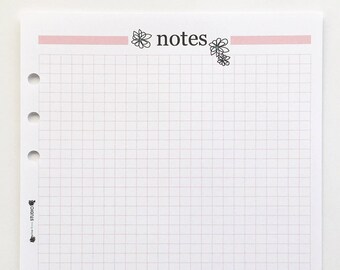 Printed Notes Planner Inserts A5 size