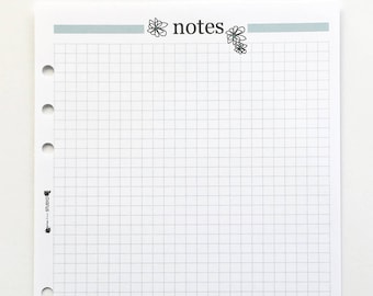 Printed Notes Planner Inserts A5 size