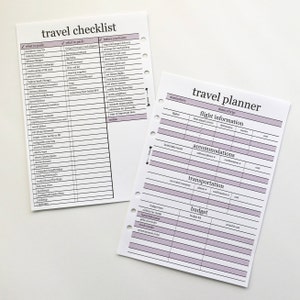 Printed Travel Plans Tracker A5 size image 6