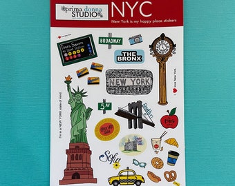 New York City Stickers /  Kiss Cut Sticker Sheet / Scrapbooking Stickers / Planner Embellishments /  Stickers