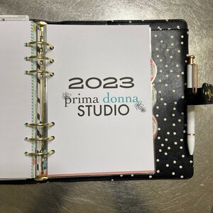 Printed 2023 Calendar Planner WO2P Inserts, Horizontal Layout, A5 size image 1