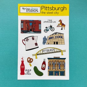 Pittsburgh Stickers / Kiss Cut Sticker Sheet / Scrapbooking Stickers / Planner Embellishments / Stickers image 1