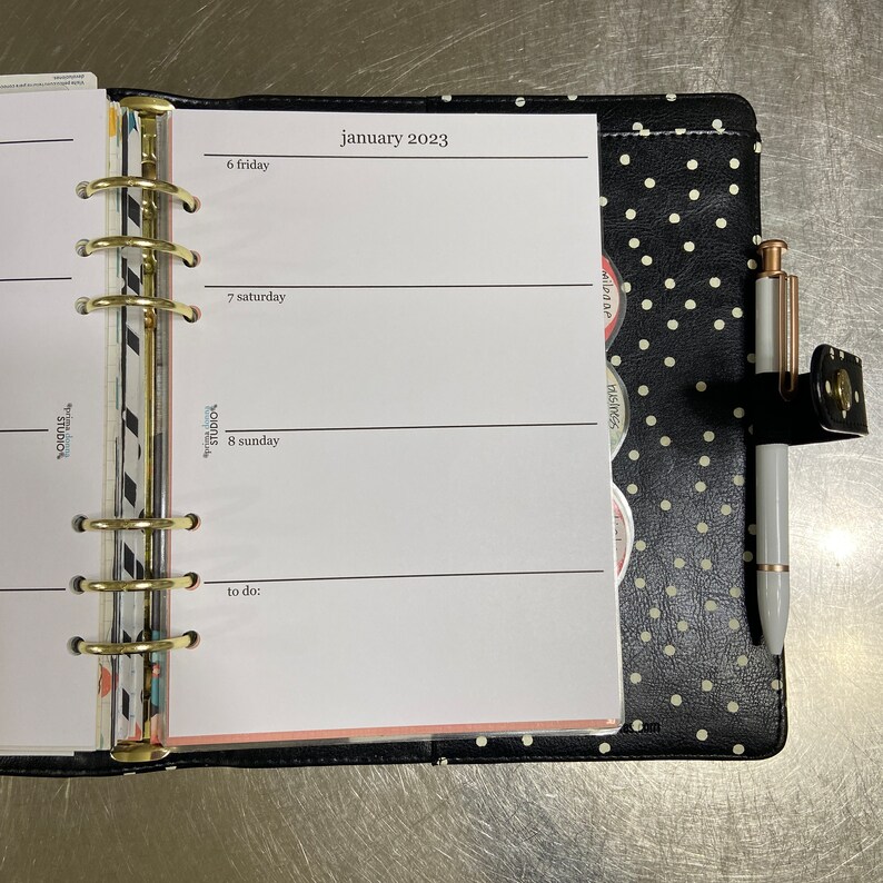 Printed 2023 Calendar Planner WO2P Inserts, Horizontal Layout, A5 size image 4