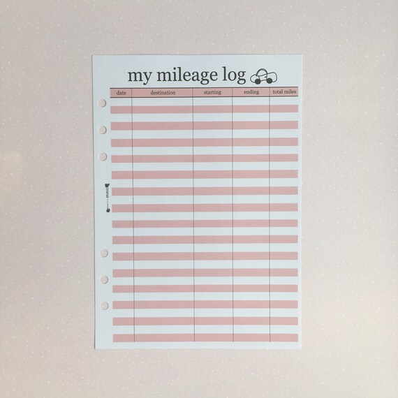 printed mileage log tracker