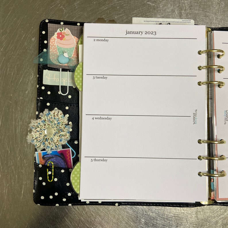 Printed 2023 Calendar Planner WO2P Inserts, Horizontal Layout, A5 size image 3