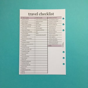Printed Travel Plans Tracker A5 size image 2