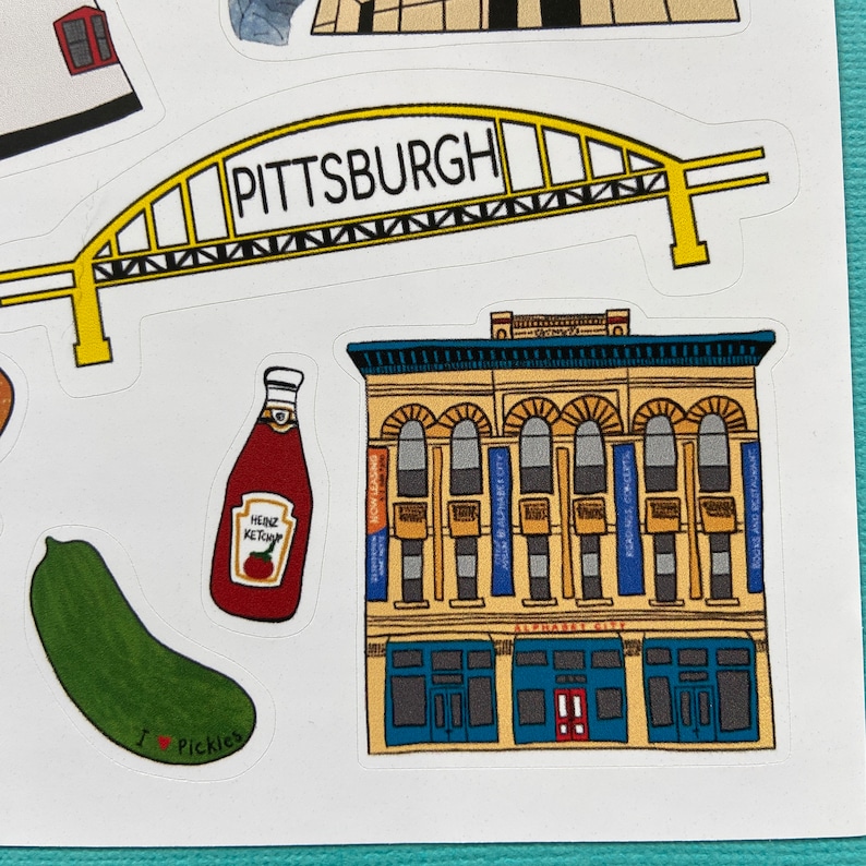 Pittsburgh Stickers / Kiss Cut Sticker Sheet / Scrapbooking Stickers / Planner Embellishments / Stickers image 4
