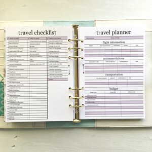 Printed Travel Plans Tracker A5 size image 5