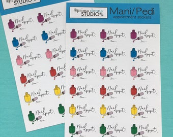 Nail Appointment Stickers: Manicure Pedicure Planner Stickers