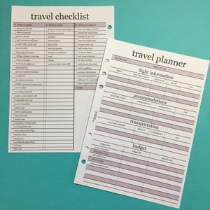 Printed Travel Plans Tracker A5 size image 4