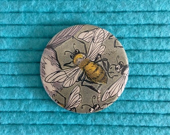 Bumble Bee Magnet 2.25 inch / Bumble Bee Illustration Magnet / Recycled Book Illustration Magnet