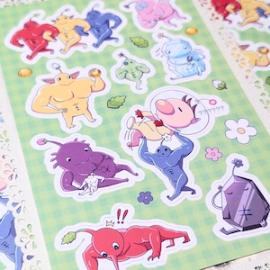 Buff Pikmin-stickervel (4 x 6, pvc)