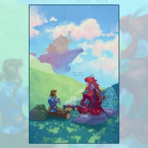 Legend of Zelda: Breath of the Wild Sidon and Link Poster