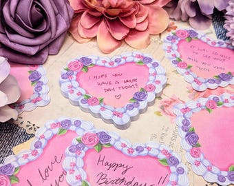 Blocco note ispirato alle torte a forma di cuore vintage