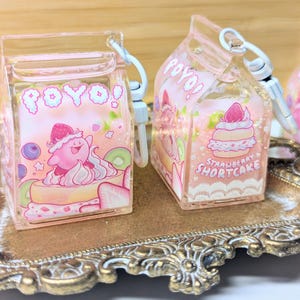 Kirby Strawberry Milk Carton Charm