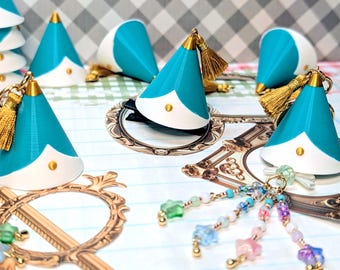 WHA-sleutelhanger mini-leerlingmuts, sleutelhanger met kralen en haarspeld!