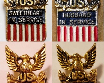Vintage WWII Sweetheart, Husband, Son, Brother Pins