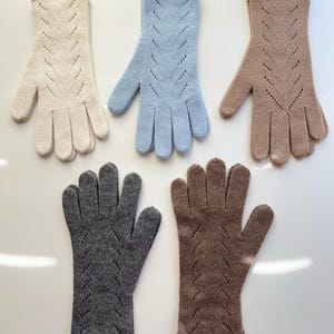 Merino Wool Gloves for Women, Handmade Knitted Gloves, Hypoallergenic Lace Knit Accessories, best gift for mom