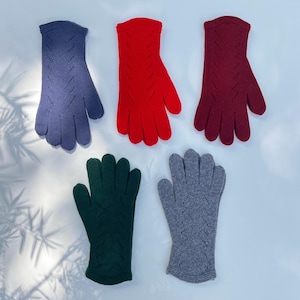 Handmade Knitted Gloves for Women, Hypoallergenic Merino Wool Knit Accessories, Openwork knit, best gift for mom