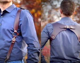 Leather handmade suspenders for mens. Handmade Suspenders. Braces. Wedding Groom Suspenders.  Gentleman Suspenders,