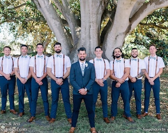 Leather Suspenders for Men – Handmade Steampunk Groomsmen Gift, Rustic Wedding Suspenders, Personalized Gift for Him or Her