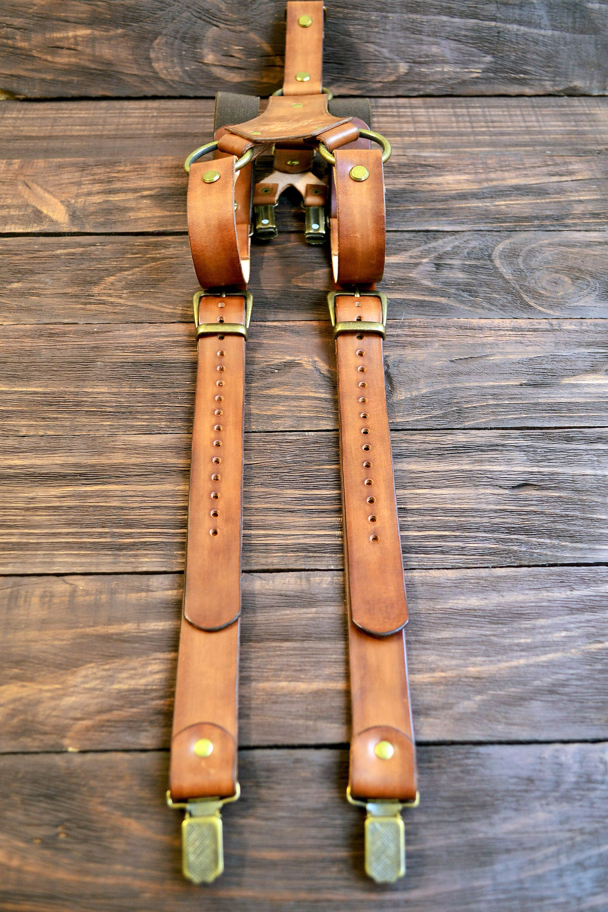 Anpassbare Leder-Werkzeuggürtel-Hosenträger Mit Halter