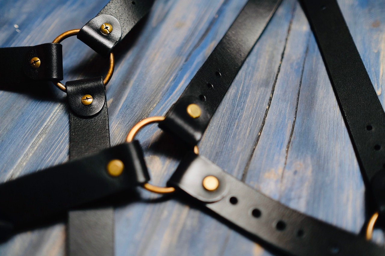 Leather Handmade Suspenders for Lady Body Harness Leather - Etsy