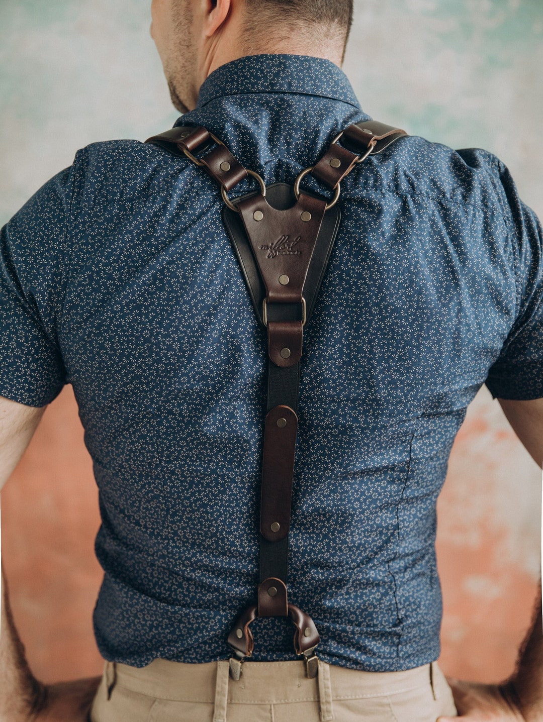 Vintage Style | Handmade Leather Suspenders for Men - High-quality