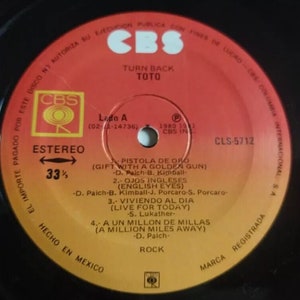 Toto Voltea Turn Back Mega Rare Mexico Promo Record Promo From Best Of Greatest Hits LP image 3