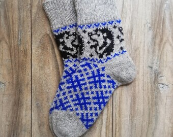 Calzini lavorati a maglia per donne, uomini e bambini, bellissimi calzini fatti a mano, casual, caldi, in lana, per la casa, invernali, natalizi, regalo, ornamenti etnici scandinavi