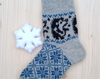 Calzini lavorati a maglia per donne, uomini e bambini, bellissimi calzini fatti a mano, casual, caldi, in lana, per la casa, invernali, natalizi, regalo, ornamenti etnici scandinavi