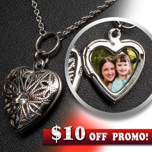 VQYSKO Locket Necklace-Photo Locket Necklace-Heart Locket Pendant