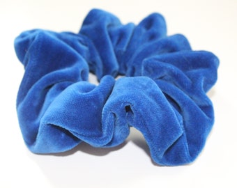 Velvet hair tie, color royal blue, collection "Chic and simple", designer scrunchie
