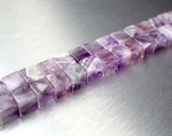 Amethyst strand 40 cm long 8 mm cube