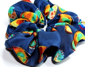 Silk hair tie, “Summer look” collection, designer scrunchie, scrunchie