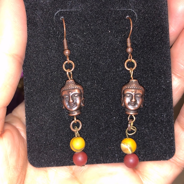 Buddha w/Mookaite Jasper earrings