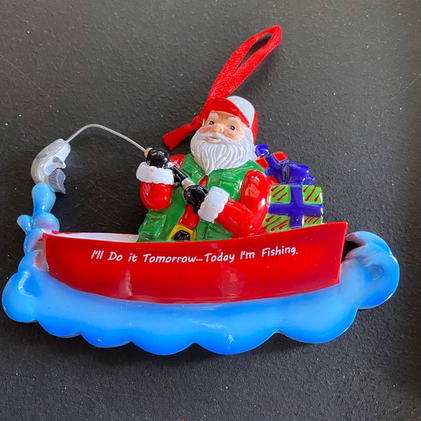 Fishing Santa Personalized Ornament