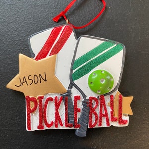 Pickle Ball Personalized Ornament