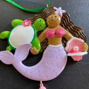 Mermaid with Sea Turtle Personalized Ornament