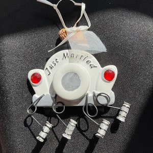 Gepersonaliseerde Just Married-ornament