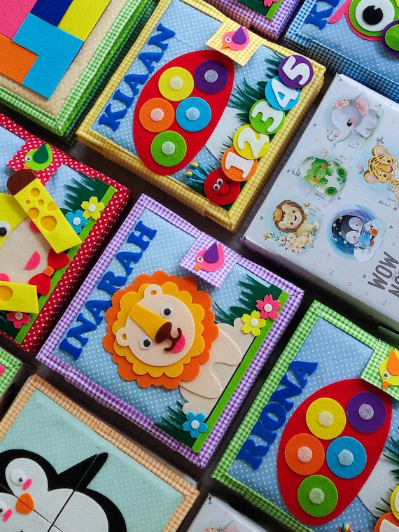 Quiet Book Montessori Per Bambini Da 1 Anno - Libro Sensoriale In Feltro Con Attività Educative - Sviluppo Motorio E Cognitivo - Foto 7