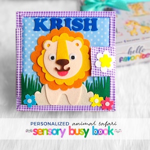 Personalized Sensory Busy Book, Felt Quiet Book Toddler, Montessori Quiet Book Baby, Busy Book Animal,Toddler Quiet Book Animal,Toddler Gift