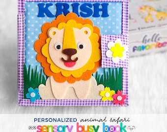 Personalized Sensory Busy Book, Felt Quiet Book Toddler, Montessori Quiet Book Baby, Busy Book Animal,Toddler Quiet Book Animal,Toddler Gift