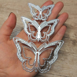 Schmetterlinge Metall Stanzschablone Schmetterling 3 Größen 3 Stück 3D Schmetterlinge dies zum Schneiden von Papier und anderen Materialien
