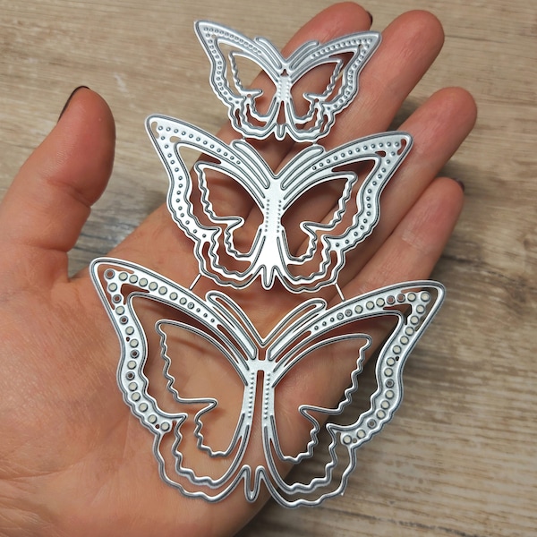 Butterflies Metal Cutting Dies Butterfly 3 sizes 3 pcs 3d butterflies dies for cutting paper and other materials