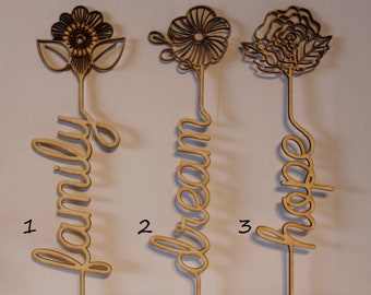 Decorative flowers made of wood