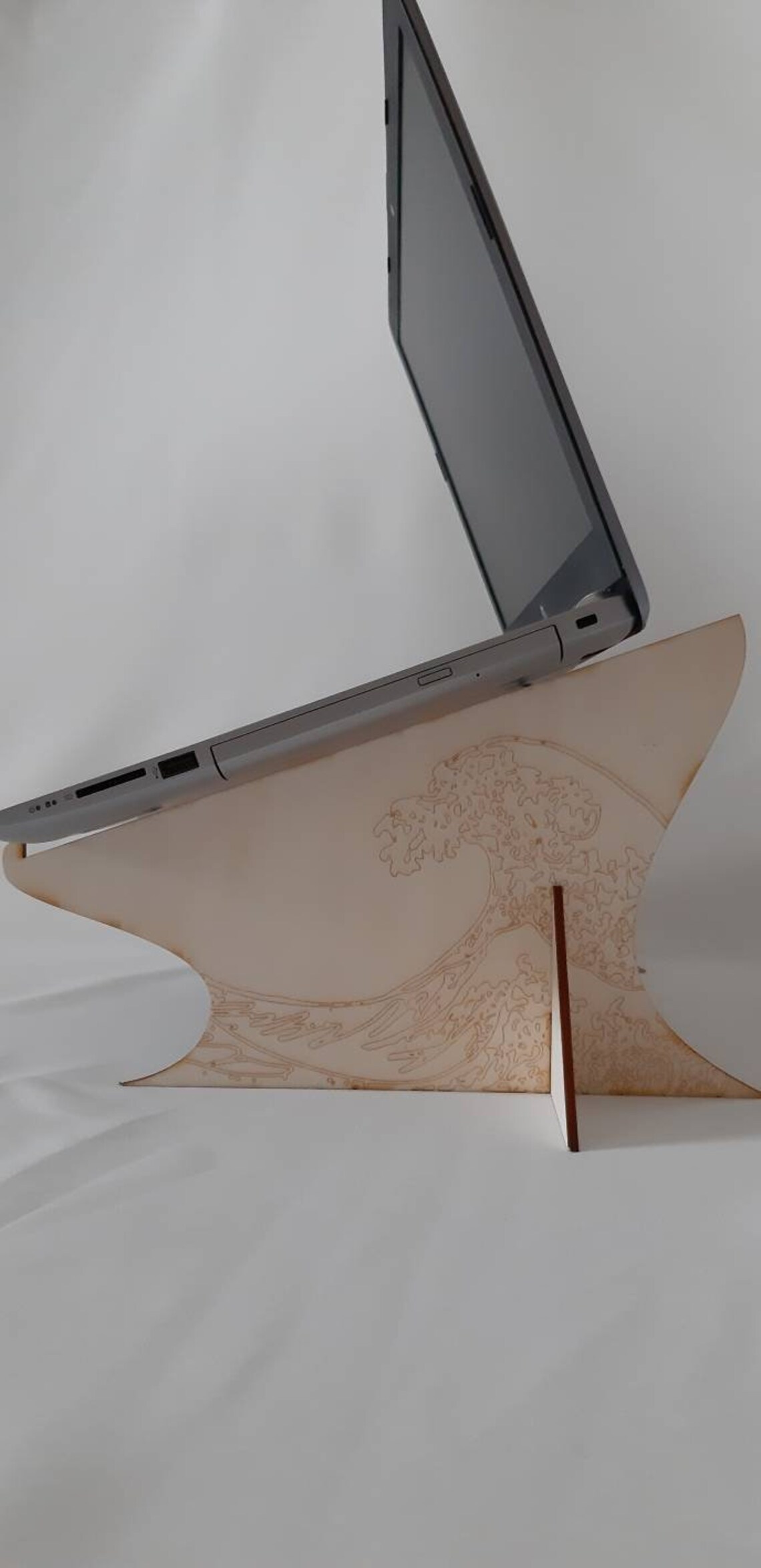 Laptop Holder Wood Lasered Engraved Customizable Etsy UK