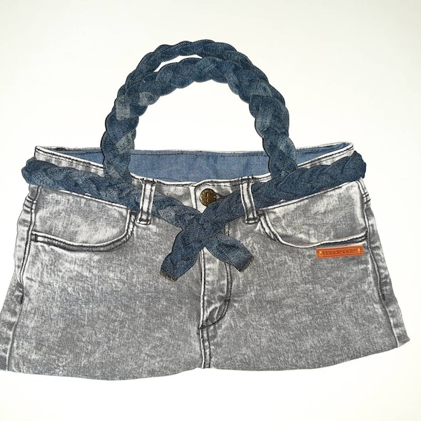 Upcycling Jeans Handtasche; absolut einzigartig, originell, einzelstück