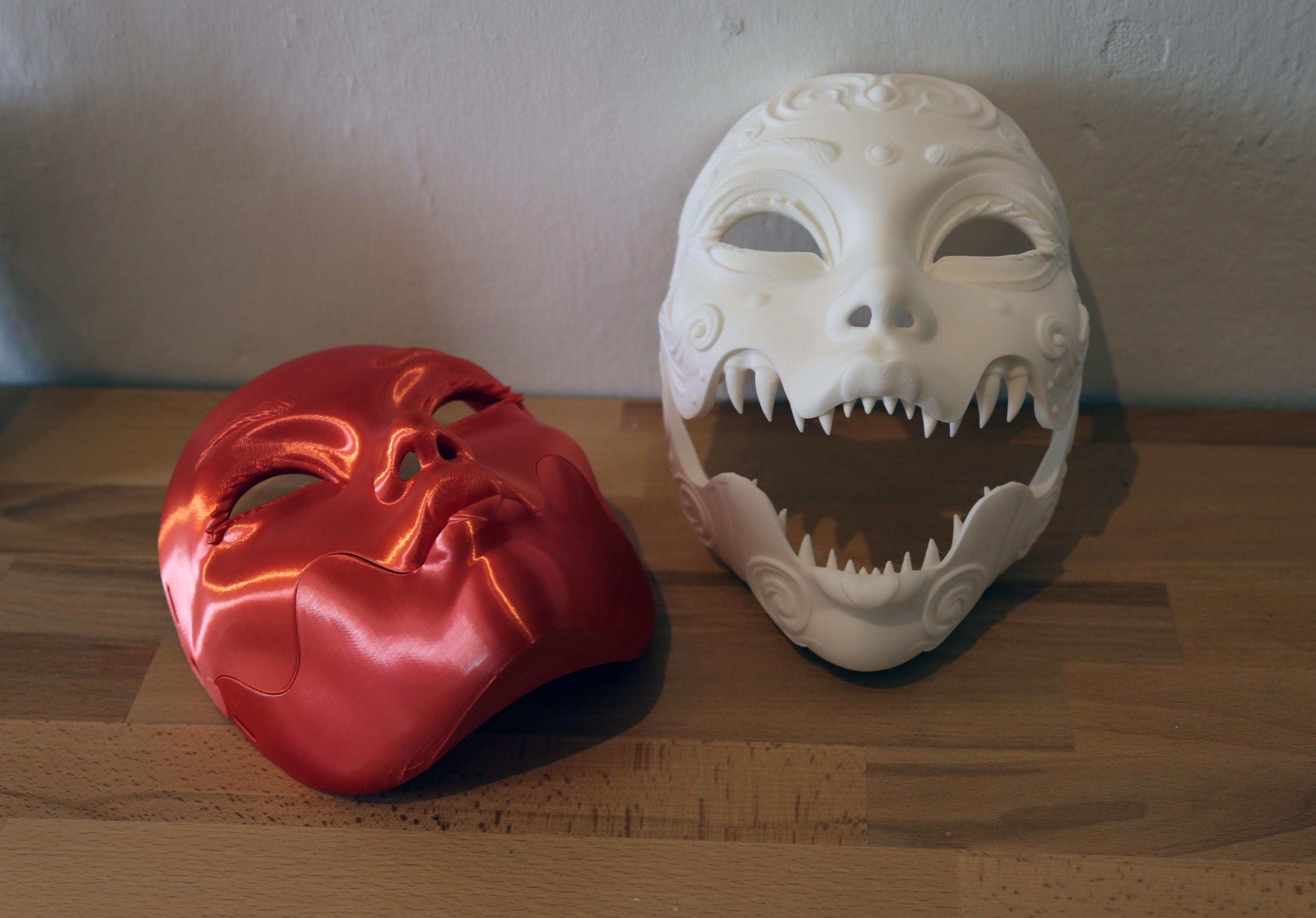 働く芸者マスク - ホラーとファンタジーの芸者コスプレマスク - 口が